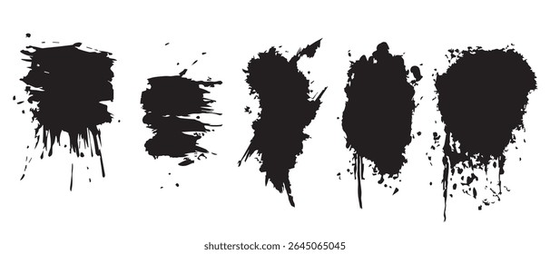 Descarga de alta resolución de texturas de salpicaduras de tinta negra.