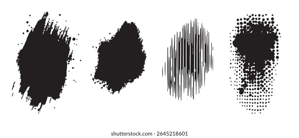 Texturas de salpicaduras de tinta negra Fondos Grunge de alta resolución.