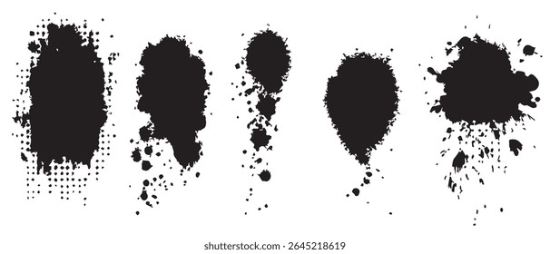 Imágenes de fondo de alta resolución de texturas de salpicaduras de tinta negra.