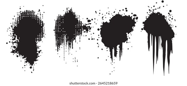 Imágenes de fondo de alta resolución de texturas de salpicaduras de tinta negra.
