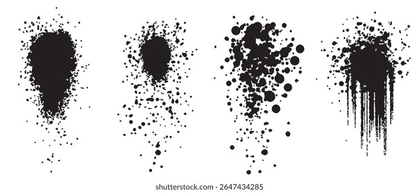Texturas de salpicaduras de tinta negra Fondos de alta resolución.