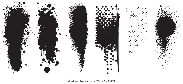 Texturas de salpicaduras de tinta negra Fondos de alta resolución.