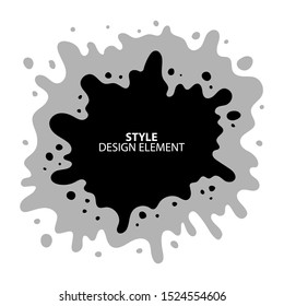Black ink splatter. Vector blob, black paint.Vector ink spot background. Black and white design element.