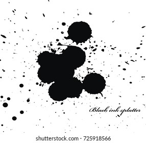 Black ink splatter vector on a white background