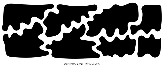 Fondo de Formas abstractas de salpicaduras de tinta negra. Ilustración vectorial