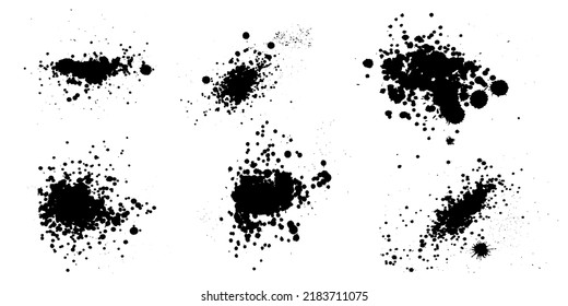 Manchas negras de tinta. Colocación de manchas de tinta.