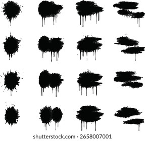 Salpicaduras y goteos de tinta negra