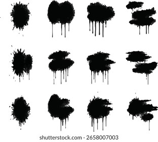 Manchas e gotejamento de tinta preta
