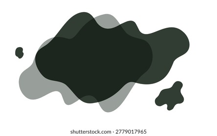 Black ink splatter-style fluid shapes. Set of twisty, organic frames.
