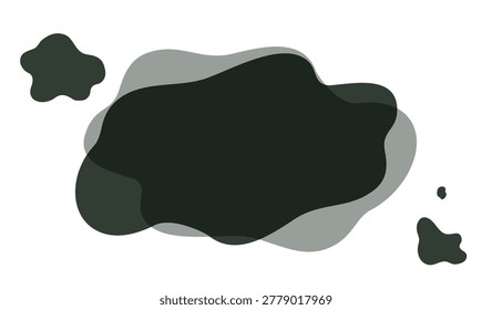 Black ink splatter-style fluid shapes. Set of twisty, organic frames.