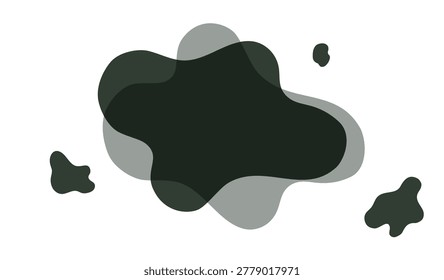 Black ink splatter-style fluid shapes. Set of twisty, organic frames.