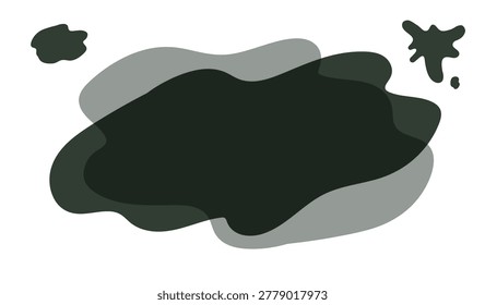 Black ink splatter-style fluid shapes. Set of twisty, organic frames.