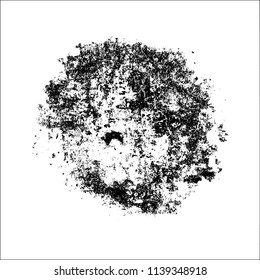 Black ink spot isolated on white background