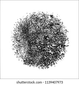 Black ink spot isolated on white background