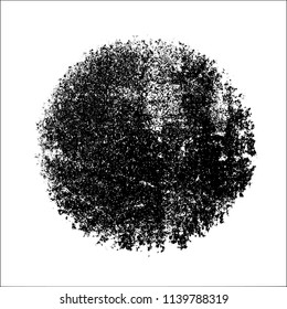Black ink spot isolated on white background
