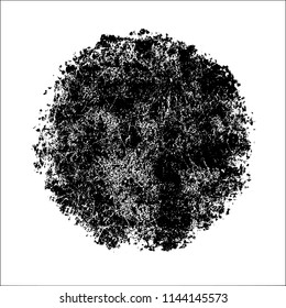 Black ink spot isolated on white background