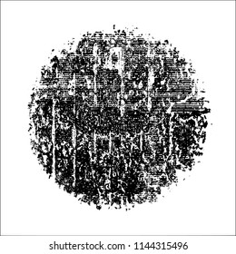 Black ink spot isolated on white background