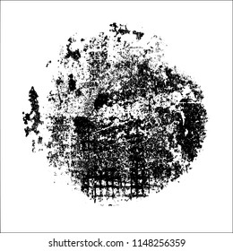 Black ink spot isolated on white background
