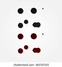 Black ink spot stain composition with leaks low resolution flat triangle polygon vector eps10