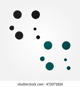 Black ink spot stain composition with leaks high resolution flat triangle polygon vector eps10