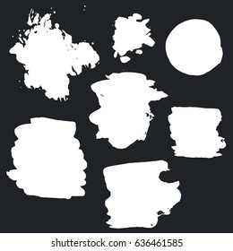 Black ink spots set. Grunge background. Retro background.