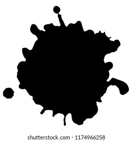 Black ink spots set, texture of paint spots