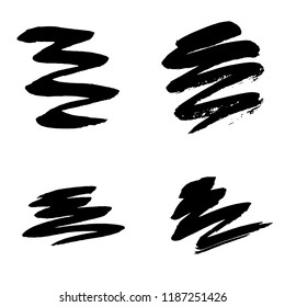 Black ink spots set, texture of paint spots