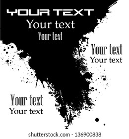 Black ink spots with text