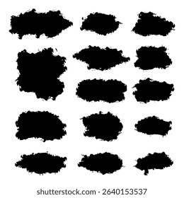 Black Ink Stain Brush Shape Collection
