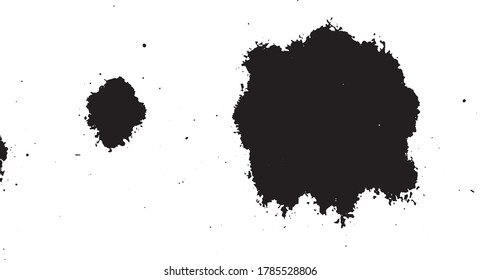 Mancha negra de tinta. Elemento gráfico. Estilo Grunge. Títere sucio. Desgarrador.