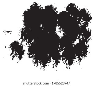 Black ink stain. Graphic element. Grunge style. Dirty tinsel. Grunge splashes.
