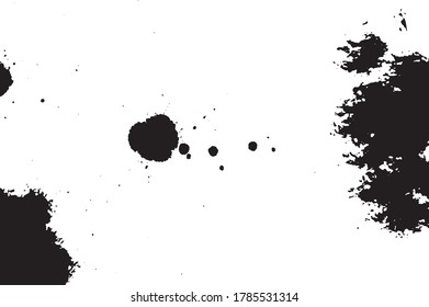 Black ink stain. Graphic element. Grunge style. Dirty tinsel. Grunge splashes.