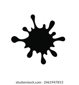 Black ink stain. Black liquid splash. Vector illustration