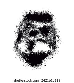 black ink stains on white background vector, black ink splatter on white background, grunge brush strokes vector illustration, a black and white drawing of a paint splatter
