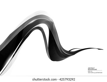 Black Ink Stripe Abstract Background