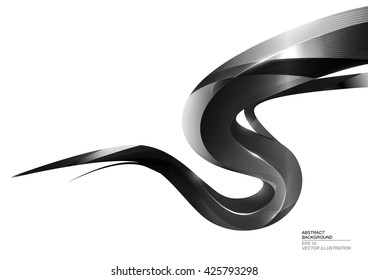 Black Ink Stripe Abstract Background