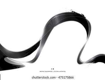 Black Ink Stripe Abstract Background