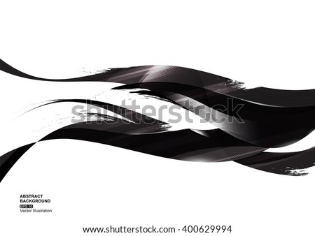 Black Ink Stripe Abstract Background