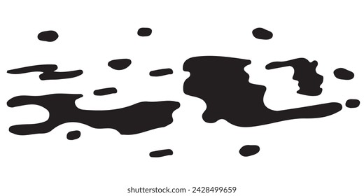 Pinceles de tintas negras. salpicadura de acuarela pintada y copiar el espacio. fondo blanco