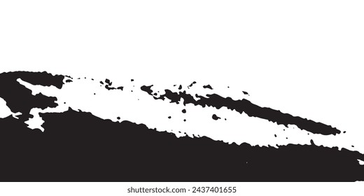 Pinceles de tintas negras. salpicadura de acuarela pintada y copiar el espacio superior