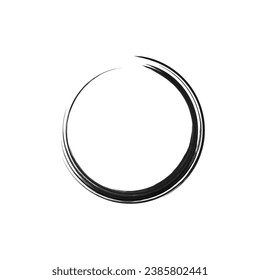 Black Ink Stroke Circle Abstract Art. Black Ink Stroke Circle Art. Geometric Circle Black Ink Stroke. Element Design