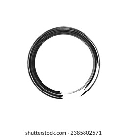 Black Ink Stroke Circle Abstract Art. Black Ink Stroke Circle Art. Geometric Circle Black Ink Stroke. Element Design