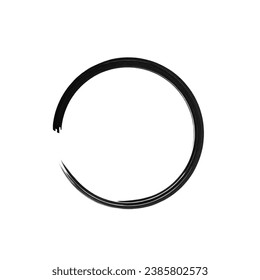 Black Ink Stroke Circle Abstract Art. Black Ink Stroke Circle Art. Geometric Circle Black Ink Stroke. Element Design