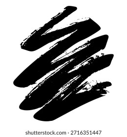 Black ink strokes artistic expression for backgrounds and designs