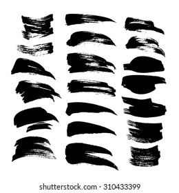 Black ink strokes big set 1 on white background