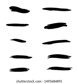 black ink strokes isolated on white background. vector illustration 