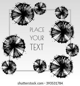 Black ink strokes on a light background. Invitation card layout with enough space for text.