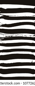 Black ink strokes set on white background. Vector paint brush stripes. Elements for design. 