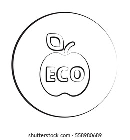Black ink style Apple icon with circle