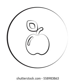 Black ink style Apple icon with circle